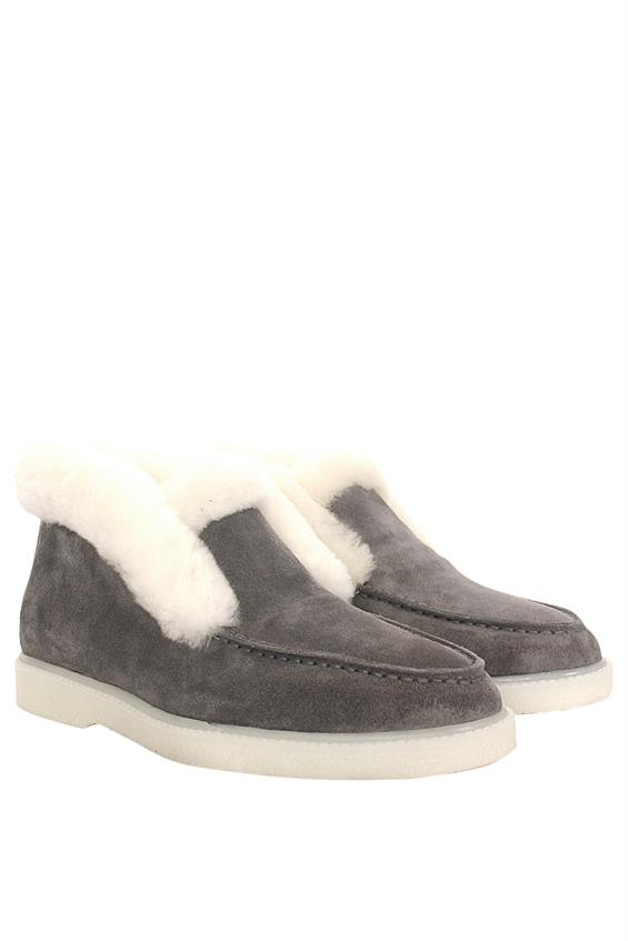 Kadın Günlük Bot - Koyu Gri Süet