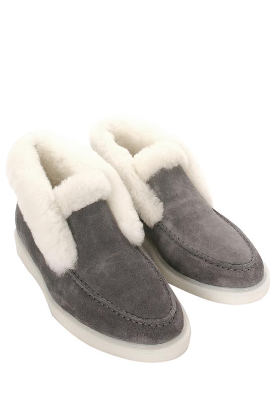 Kadın Günlük Bot - Koyu Gri Süet