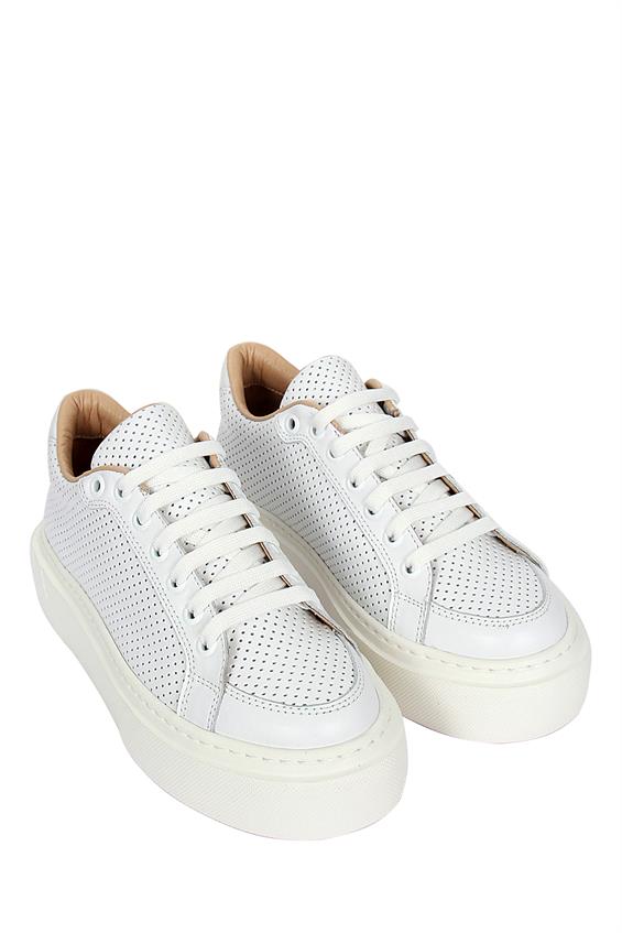 Kadın Sneakers Ayakkabı-Beyaz Deri