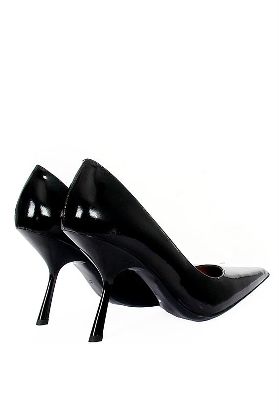 Kadın Stiletto Topuklu Ayakkabı - Siyah Rugan