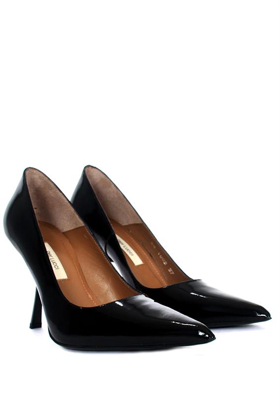 Kadın Stiletto Topuklu Ayakkabı - Siyah Rugan