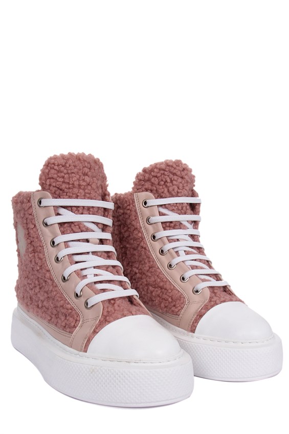 Kadın Sneakers Günlük Bot - Pudra Tekstil