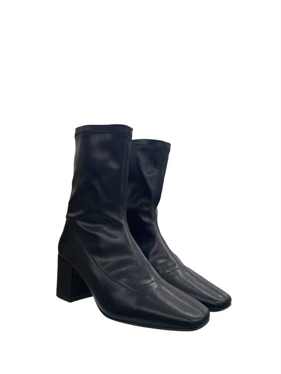 Kadın Topuklu Bot - Siyah Deri