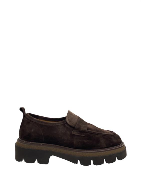 Kadın Babet Ayakkabı Loafer - Kahve Süet