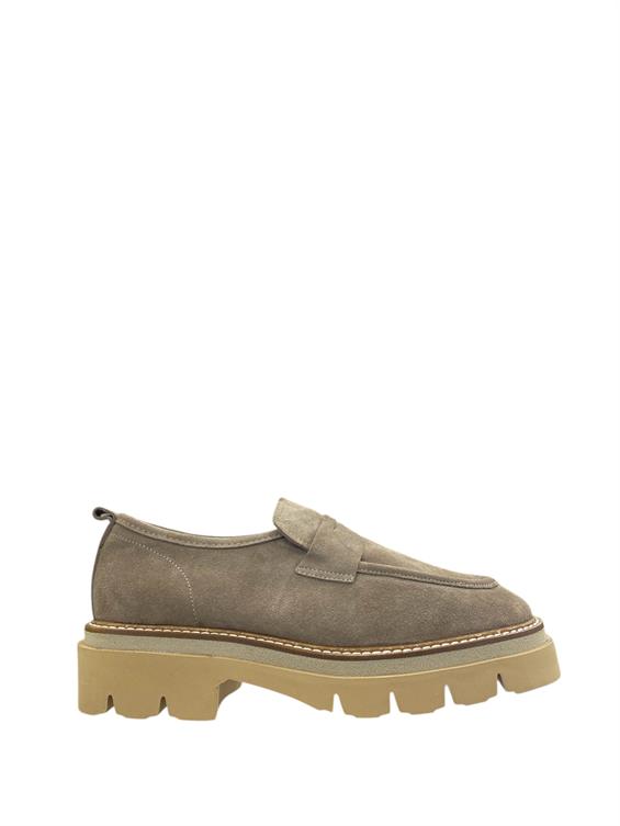 Kadın Babet Ayakkabı Loafer - Vizon Süet