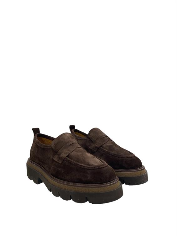 Kadın Babet Ayakkabı Loafer - Kahve Süet