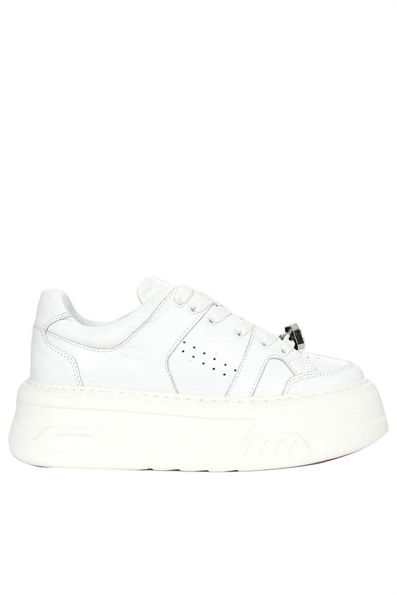 Kadın Sneakers Ayakkabı - Beyaz Deri