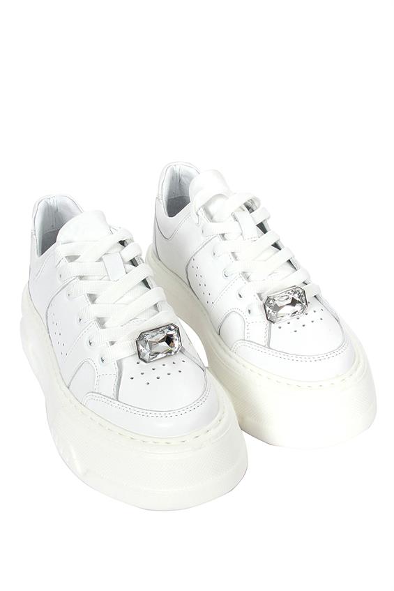 Kadın Sneakers Ayakkabı - Beyaz Deri