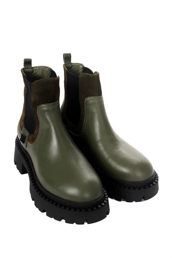 Kadın Chelsea Günlük Bot - Haki Deri S.Ast.