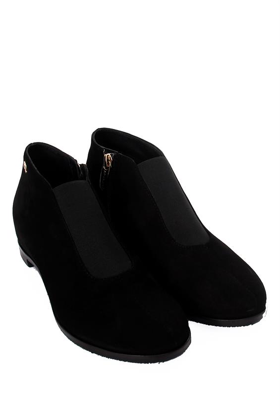 Kadın Klasik Düz Bot - Siyah Süet S.Ast