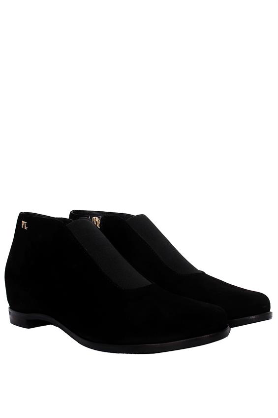 Kadın Klasik Düz Bot - Siyah Süet S.Ast