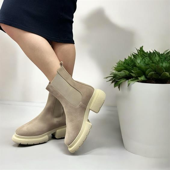 Kadın Chelsea Günlük Bot - Bej Süet S.Ast.