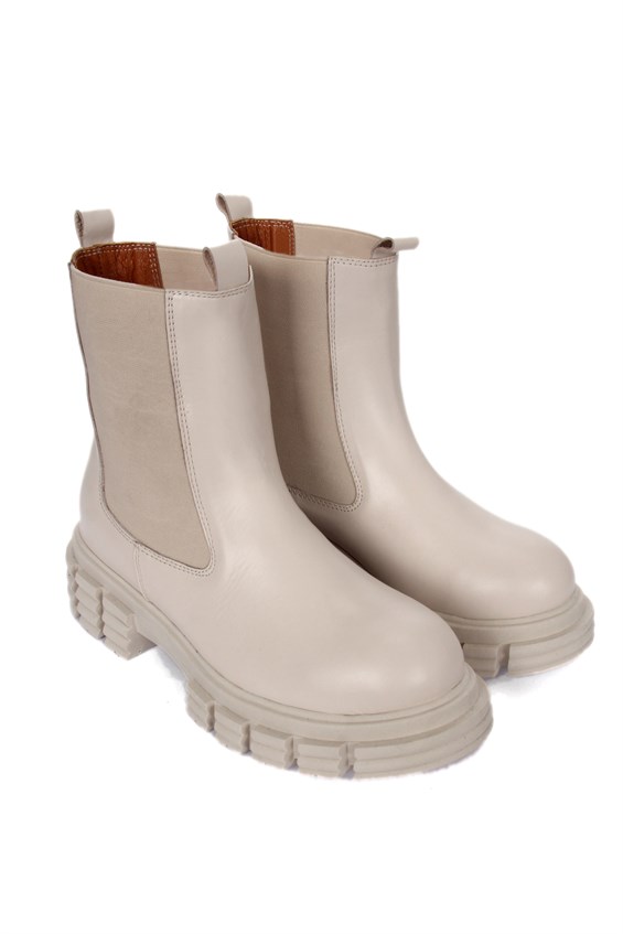 Kadın Chelsea Günlük Bot - Bej Deri