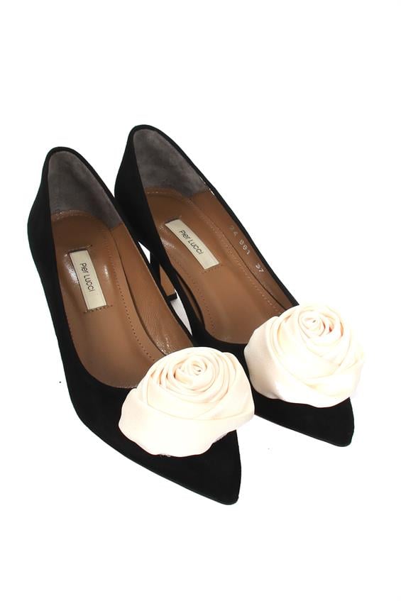 Kadın İnce Topuklu Ayakkabı-Siyah Süet