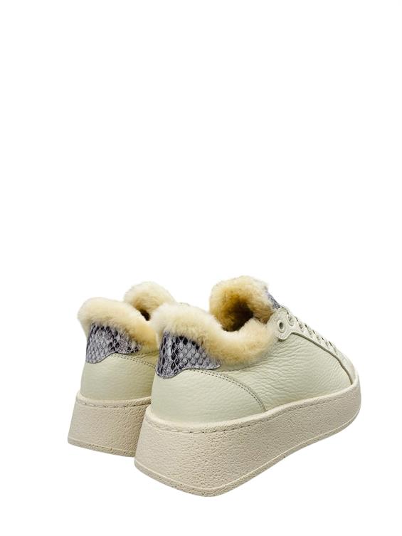 Kadın Sneakers Ayakkabı-Bej Deri