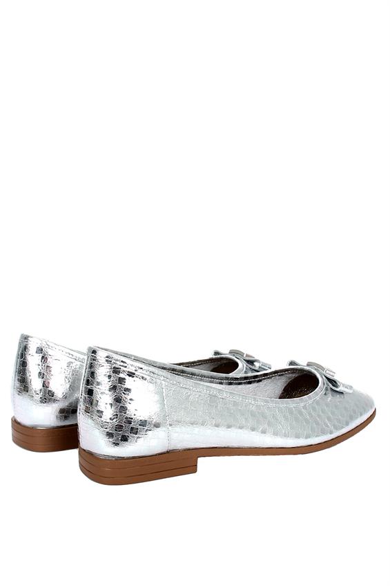 Kadın Tokalı Babet Ayakkabı - Lame Deri