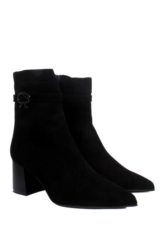 Kadın Topuklu Bot - Siyah Süet