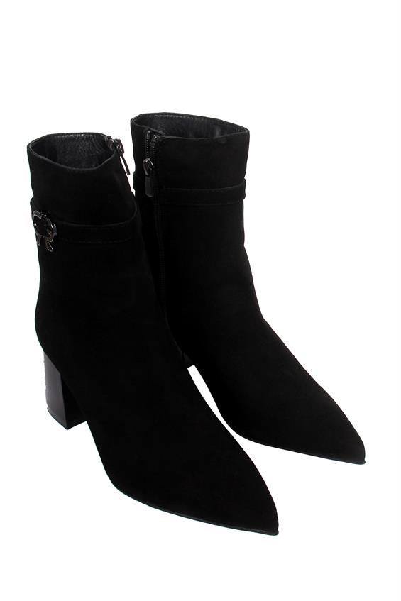 Kadın Topuklu Bot - Siyah Süet