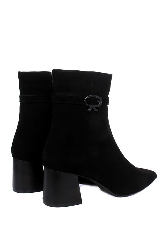 Kadın Topuklu Bot - Siyah Süet