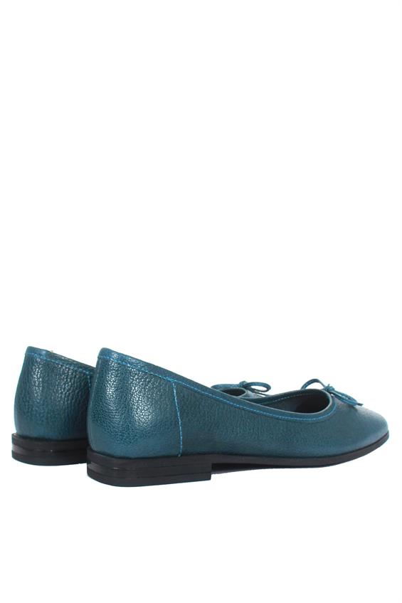 Kadın Düz Babet Günlük Ayakkabı - Gece Mavisi Deri