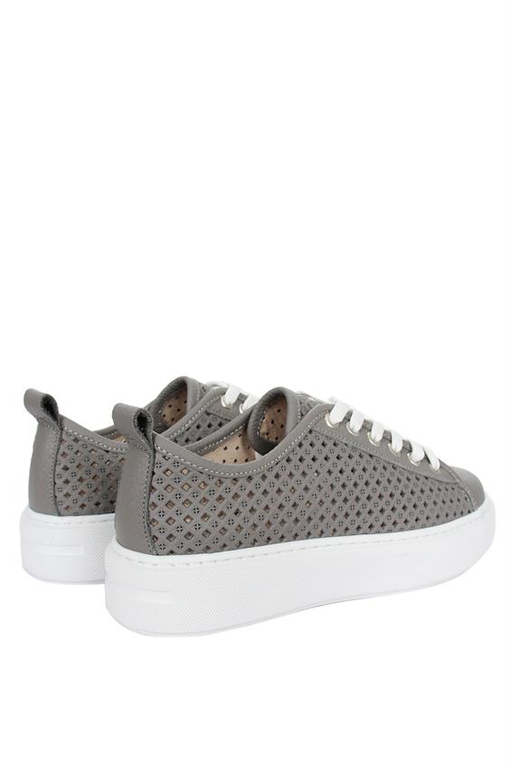 Kadın Sneakers Ayakkabı - Gri Floter Deri