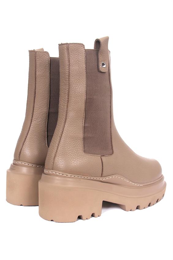 Kadın Topuklu Bot - Vizon Deri 