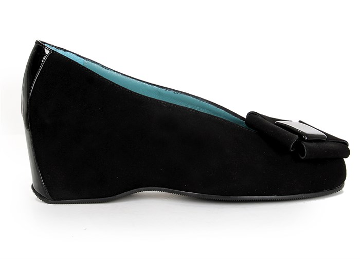 Kadın Platform Topuklu Ayakkabı - Siyah Süet - Rugan