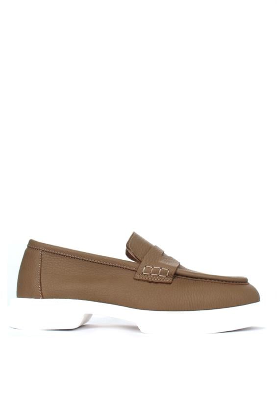 Kadın Babet Ayakkabı Loafer - Vizon Floter