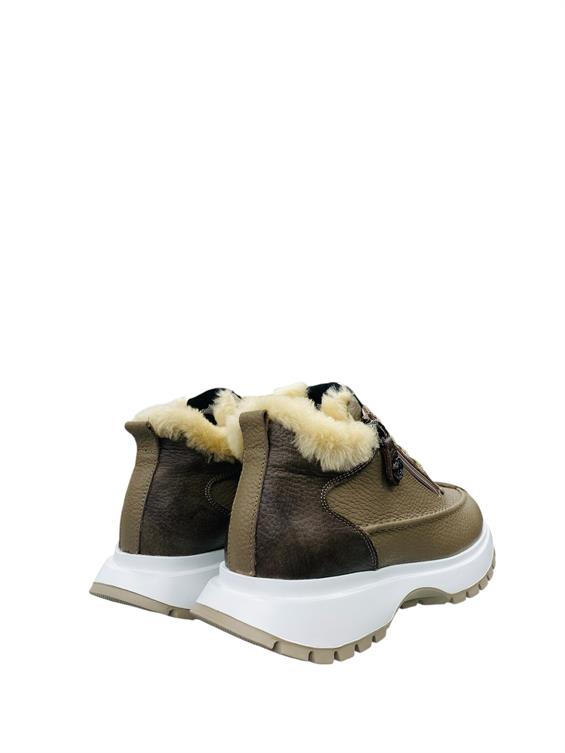 Kadın Sneakers Günlük Bot - Vizon Floter Kürk