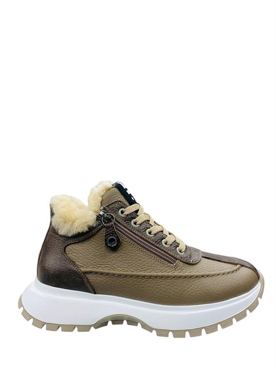 Kadın Sneakers Günlük Bot - Vizon Floter Kürk