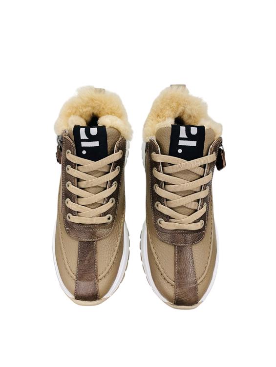 Kadın Sneakers Günlük Bot - Vizon Floter Kürk