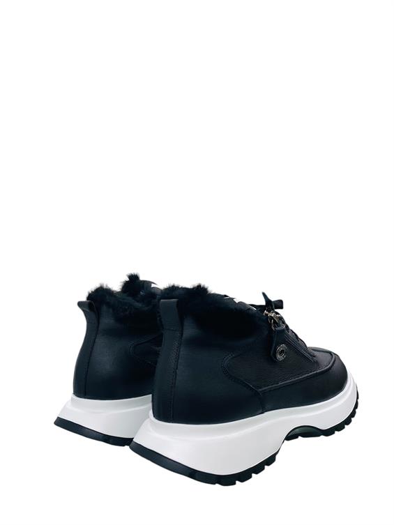 Kadın Sneakers Günlük Bot - Siyah Floter Kürk