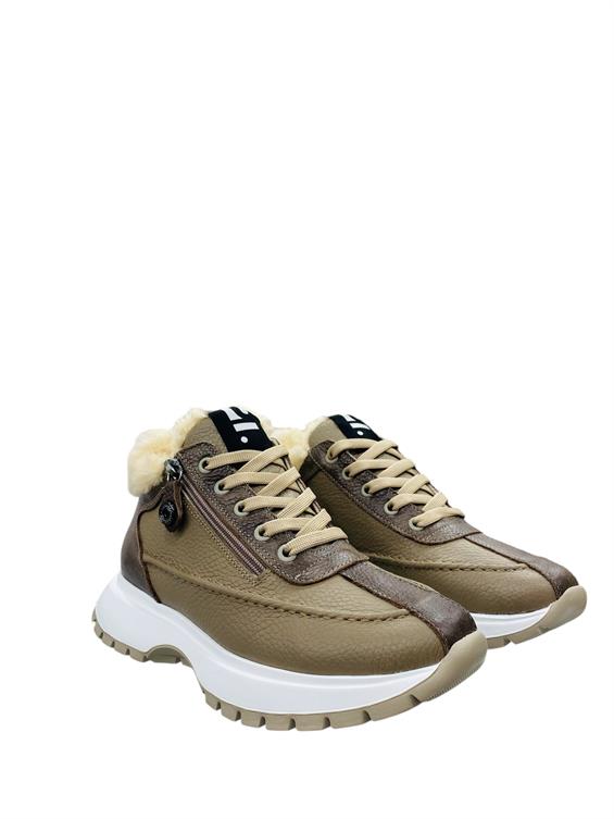 Kadın Sneakers Günlük Bot - Vizon Floter Kürk