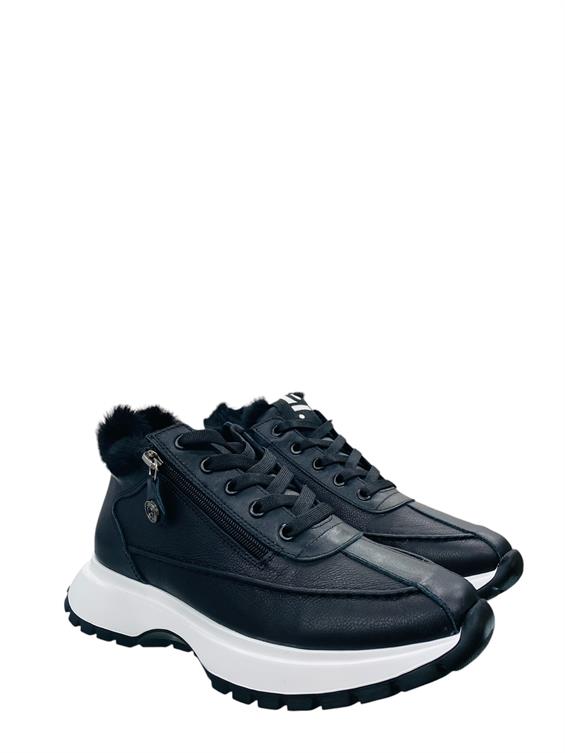 Kadın Sneakers Günlük Bot - Siyah Floter Kürk