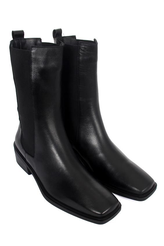 Kadın Topuklu Bot - Siyah Deri