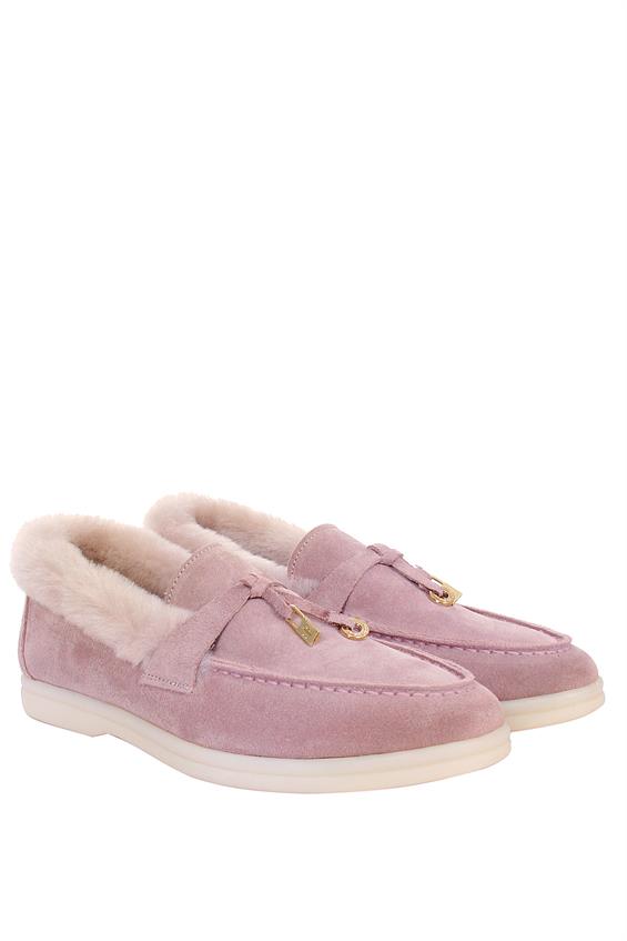 Kadın Babet Ayakkabı Loafer- Somon Süet