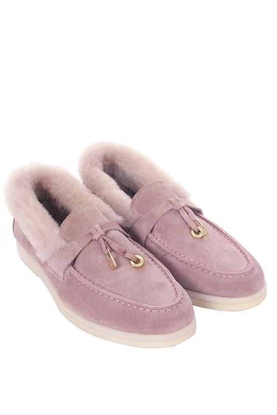 Kadın Babet Ayakkabı Loafer- Somon Süet