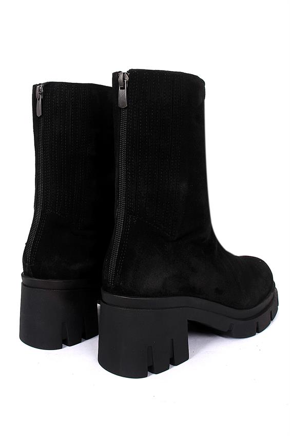 Kadın Topuklu Bot - Siyah Süet 