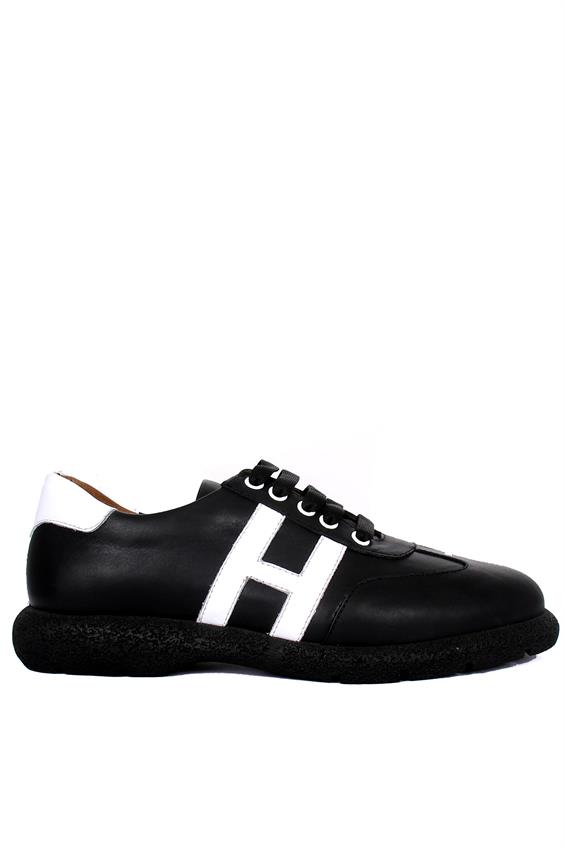 Kadın Spor Ayakkabı - Siyah - Beyaz Deri