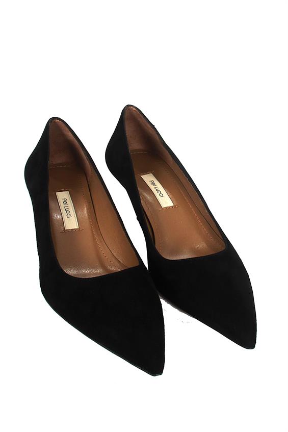 Kadın İnce Topuklu Ayakkabı-Siyah Süet