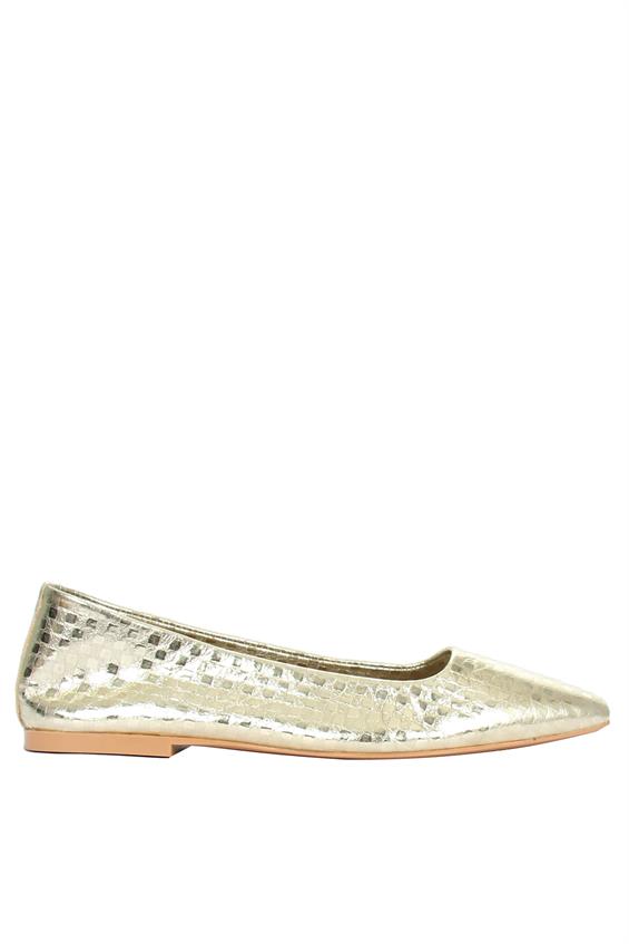 Kadın Düz Babet Ayakkabı - Dore Deri