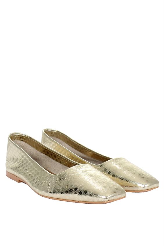 Kadın Düz Babet Ayakkabı - Dore Deri