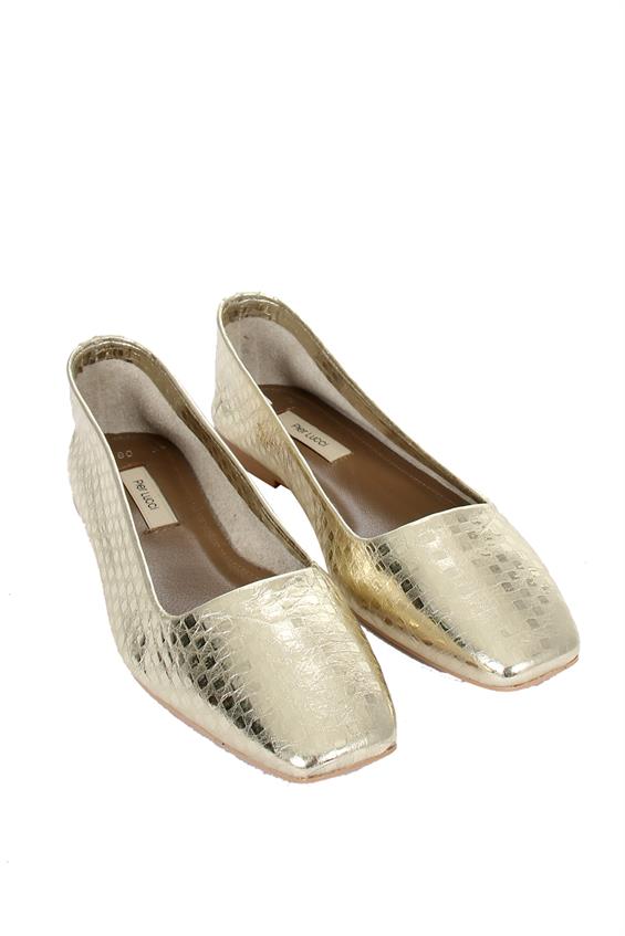 Kadın Düz Babet Ayakkabı - Dore Deri