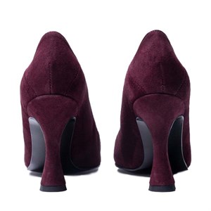 Kadın Stiletto Topuklu Ayakkabı - Mor Süet