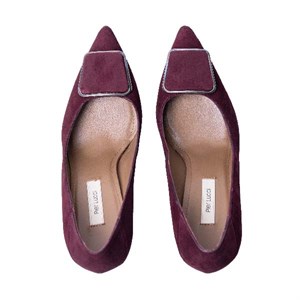 Kadın Stiletto Topuklu Ayakkabı - Mor Süet