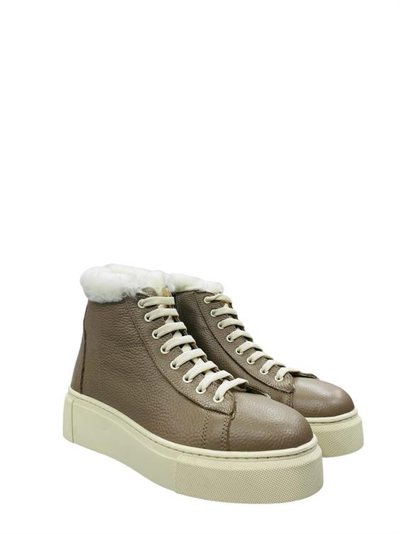 Kadın Sneakers Günlük Bot - Vizon Floter Kürk