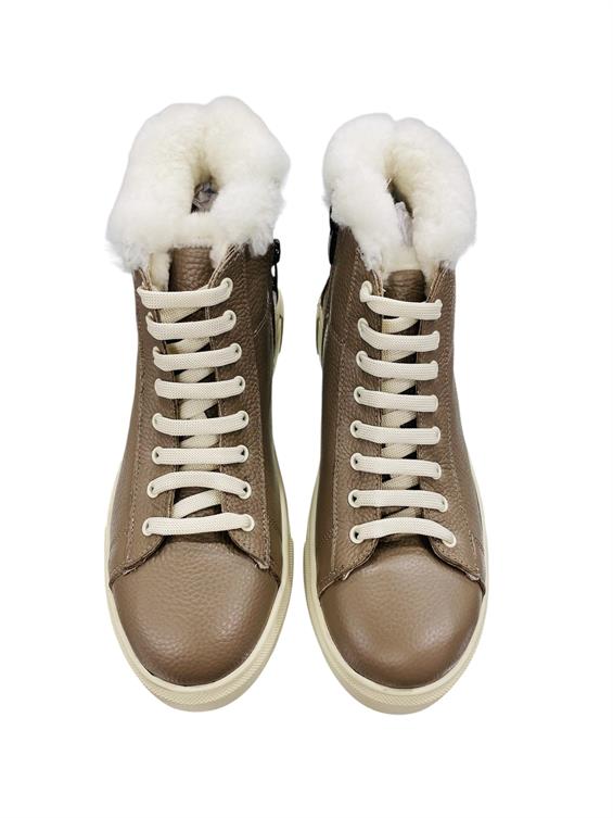 Kadın Sneakers Günlük Bot - Vizon Floter Kürk