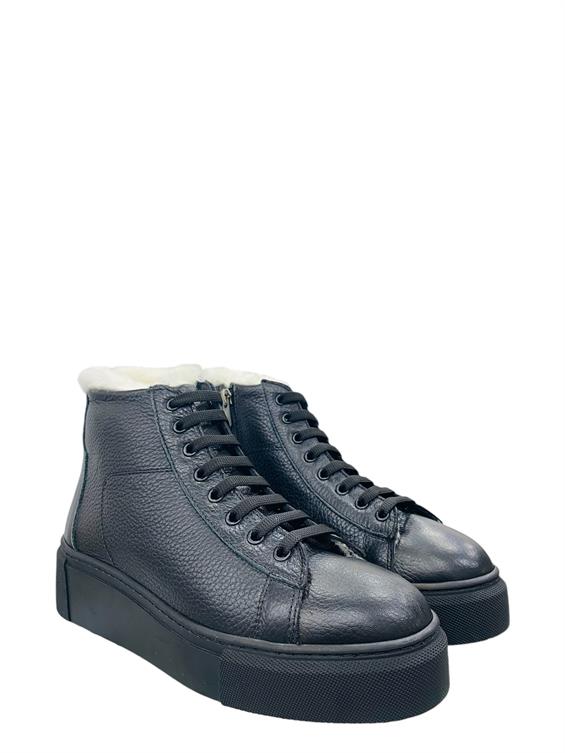 Kadın Sneakers Günlük Bot - Siyah Floter Kürk