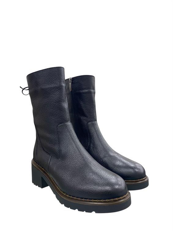 Kadın Kalın Tabanlı Topuklu Bot - Siyah Floter Kürk