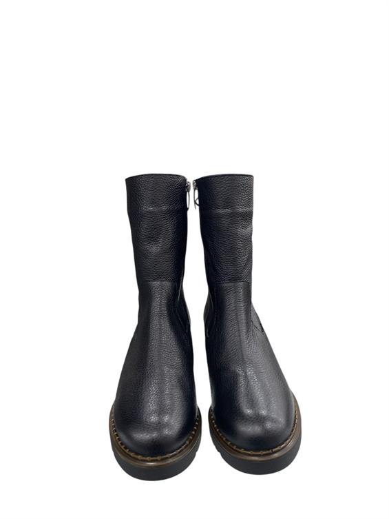 Kadın Kalın Tabanlı Topuklu Bot - Siyah Floter Kürk